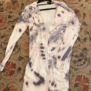 Tie dye pink gray duster cardigan